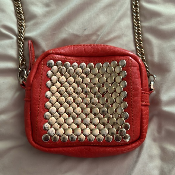 Street Level Orange Gold Studded Faux Leather crossbody,UC - Picture 4 of 8